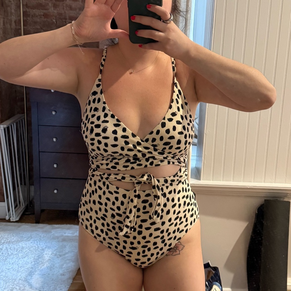 Aerie Leopaed Cutout One Piece